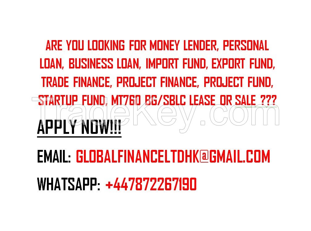 WE PROVIDE FUND FOR PROJECTS, STARTUPS, ENTREPRENEURS, IMPORTERS AND EXPORTERS AT DISCOUNT RATE