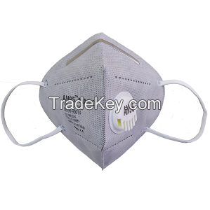 AN95 respirator mask 5 ply (valve, grey) CE Certified KN95, N95 disposable mask