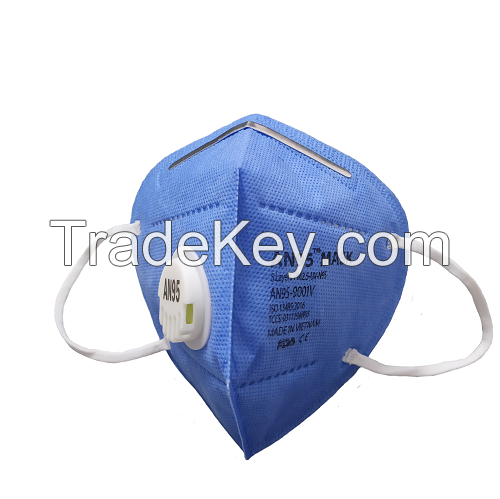 AN95 respirator mask 5ply (valve, blue) CE Certified KN95, N95 disposable mask