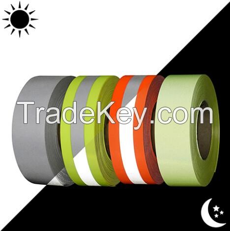 High visibility 65% polyester 35% cotton TC backing silver strips reflective tape for safety clohing