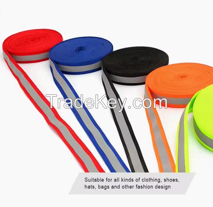 Ready Stock 2.5cm Reflective Webbing Tape 3M highlight Polyester Reflective Webbing Strap for Safety Jacket/Dog Collar