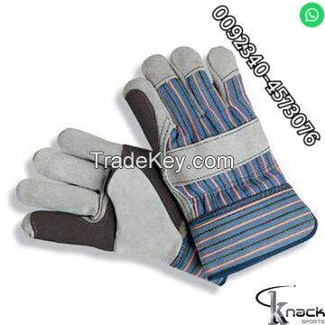 Palm safety working leather gloves manufacture driver gun pam gloves