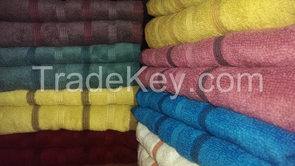 Rich color towels set on stock