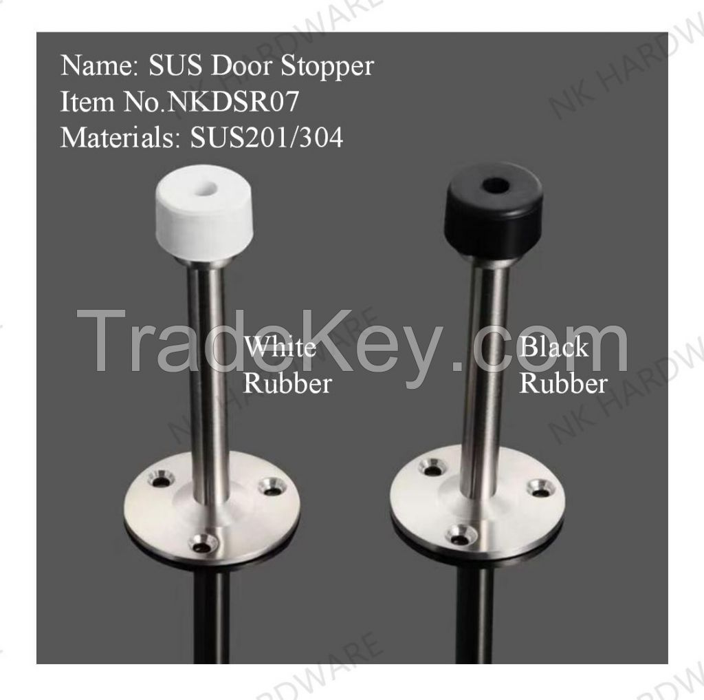 Stainless steel door stopper kick down door stops holder and quality rubber