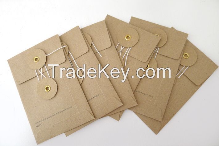 Customized recycled paper envelope A4 String and hard backed envelopes for document