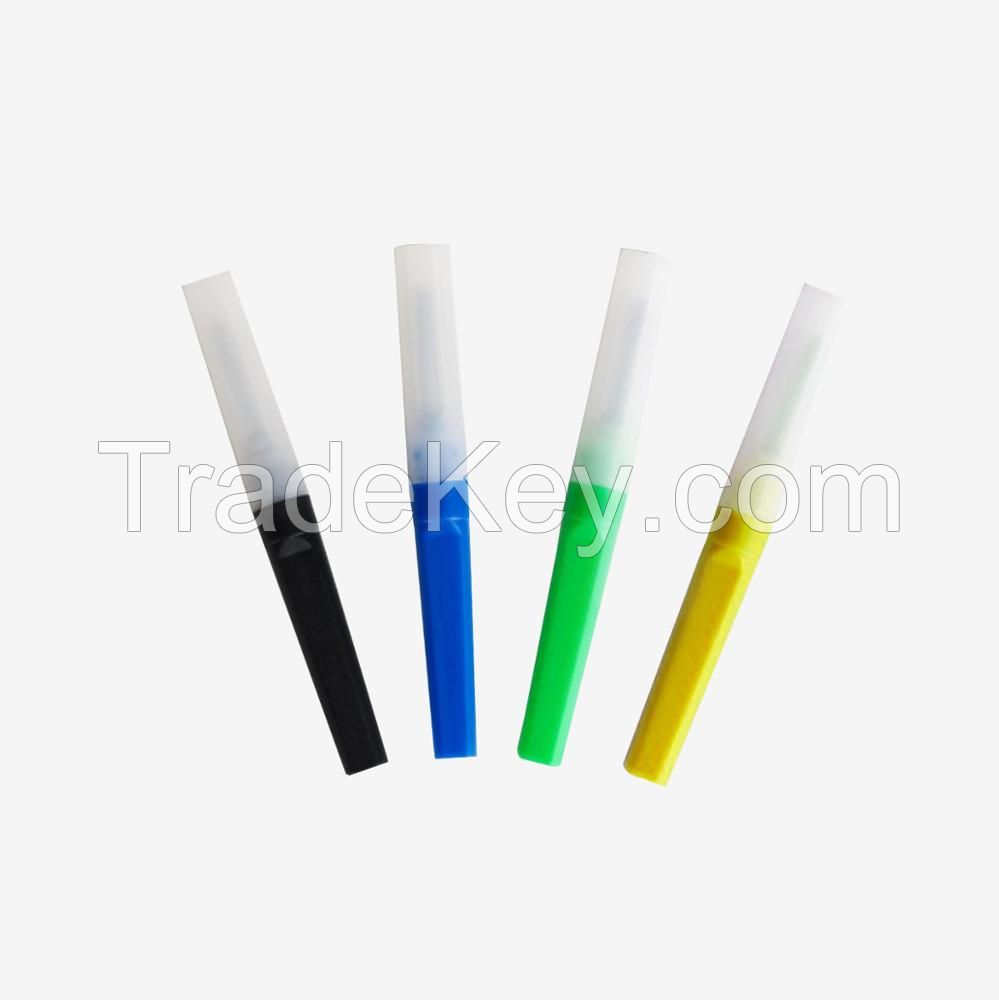 Medical disposable pen type disposable vacutainer vacuum blood sample collection needle.