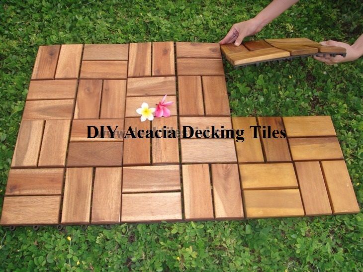 DIY Acacia Decking Tiles 6 slats, 8 slats, 12 slats, 16 slats