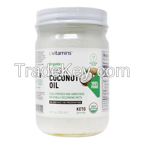 Organic Virgin Coconut Oil, Cold Pressed Oil, 