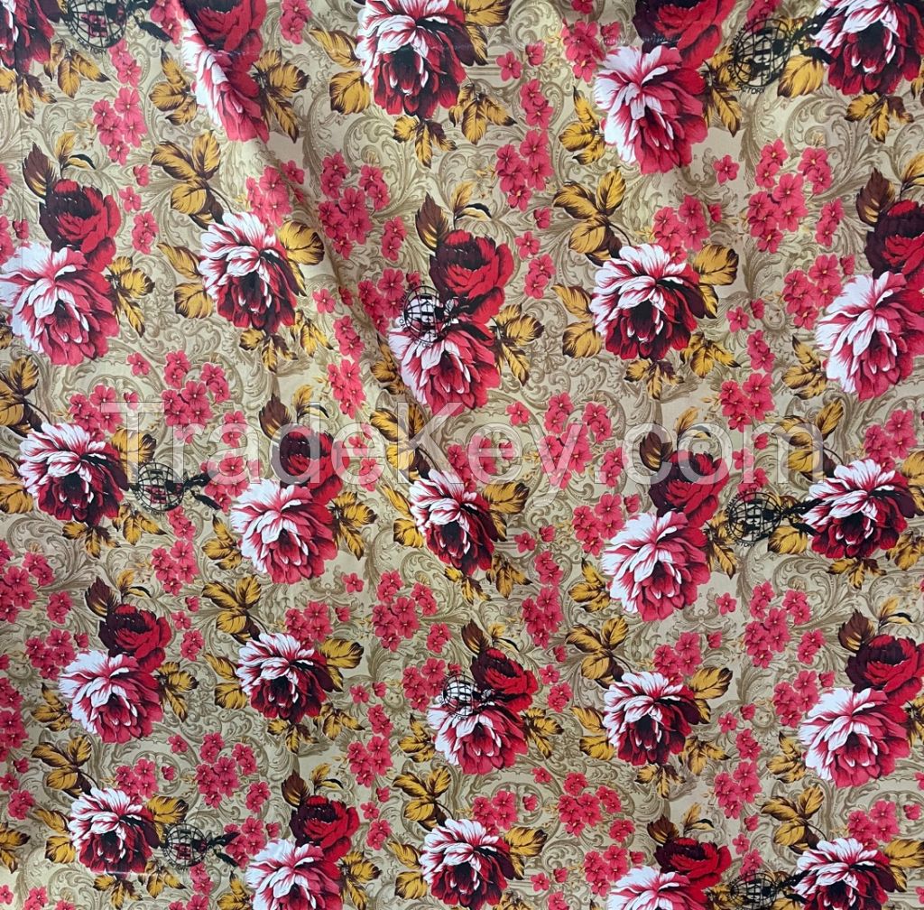 100% Polyester Bed sheet fabric with pigment print