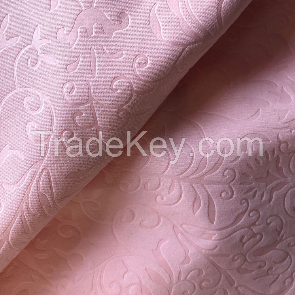 Polyester Microfiber Fabric Solid Dyed With Emboss