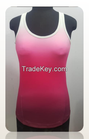 high quality custom logo sublimation printed workout shirts women fitness gym tank top