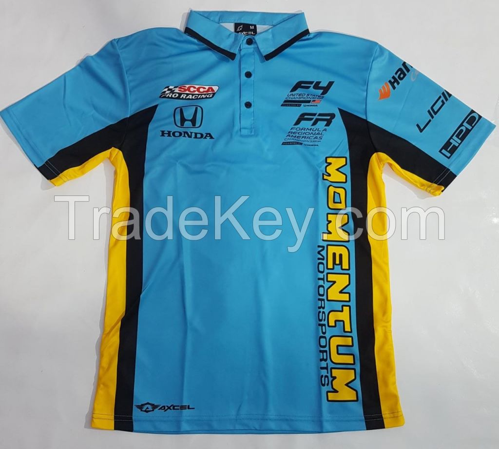 custom motorcycle racing pit crew uniform shirt racing