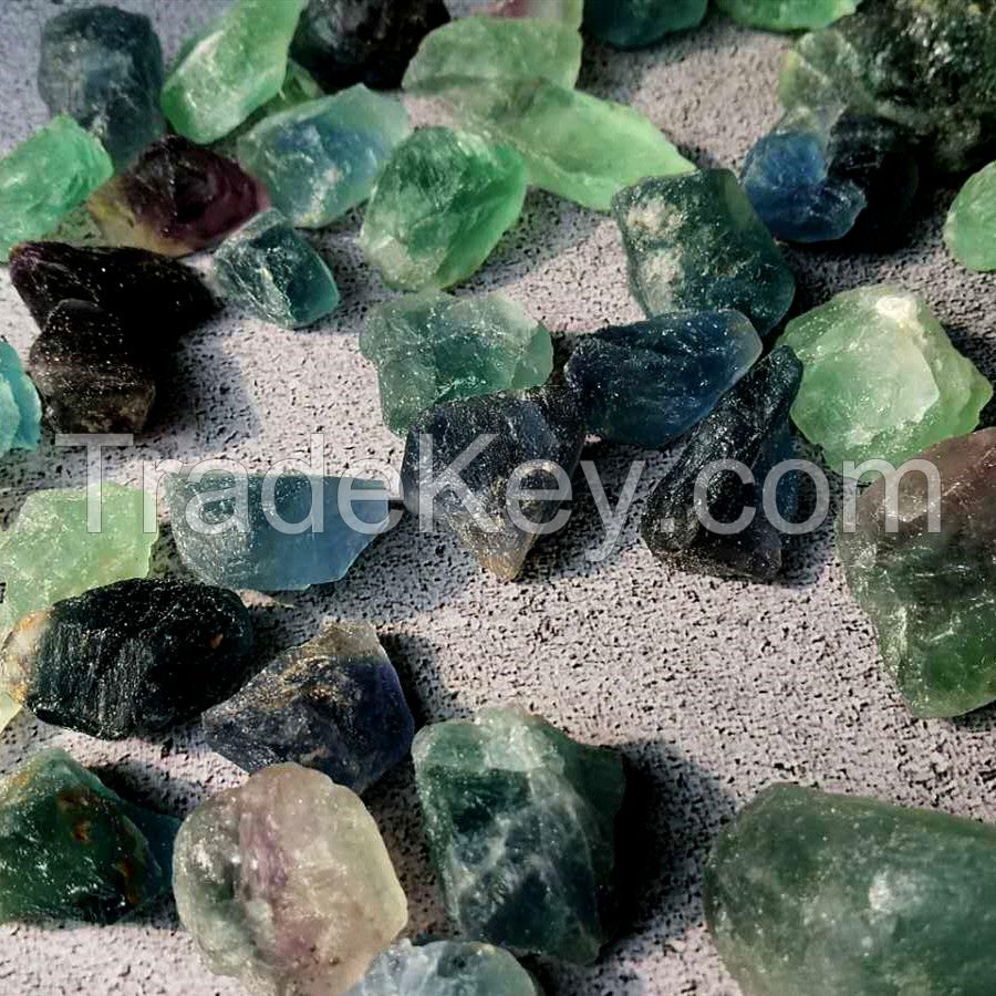 Natural Crystal Rough Stone healing gemstone jewelry Green And Blue Fluorite Rough Stone For Jewelry Making