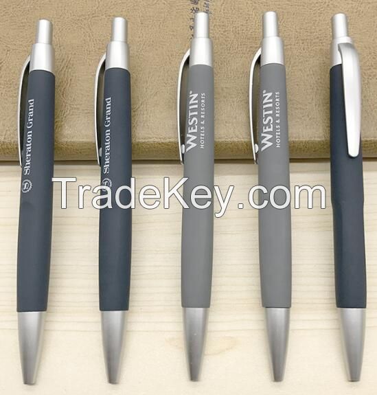 Soft Rubber Coated Finishing plastic pens with custom logo