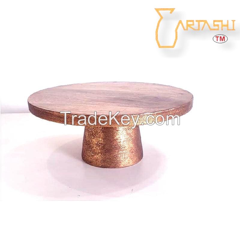 SELL Wooden Cake Stand Antique Gold