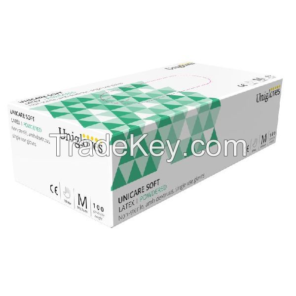 Unicare Latex Powdered Examination Gloves GS002