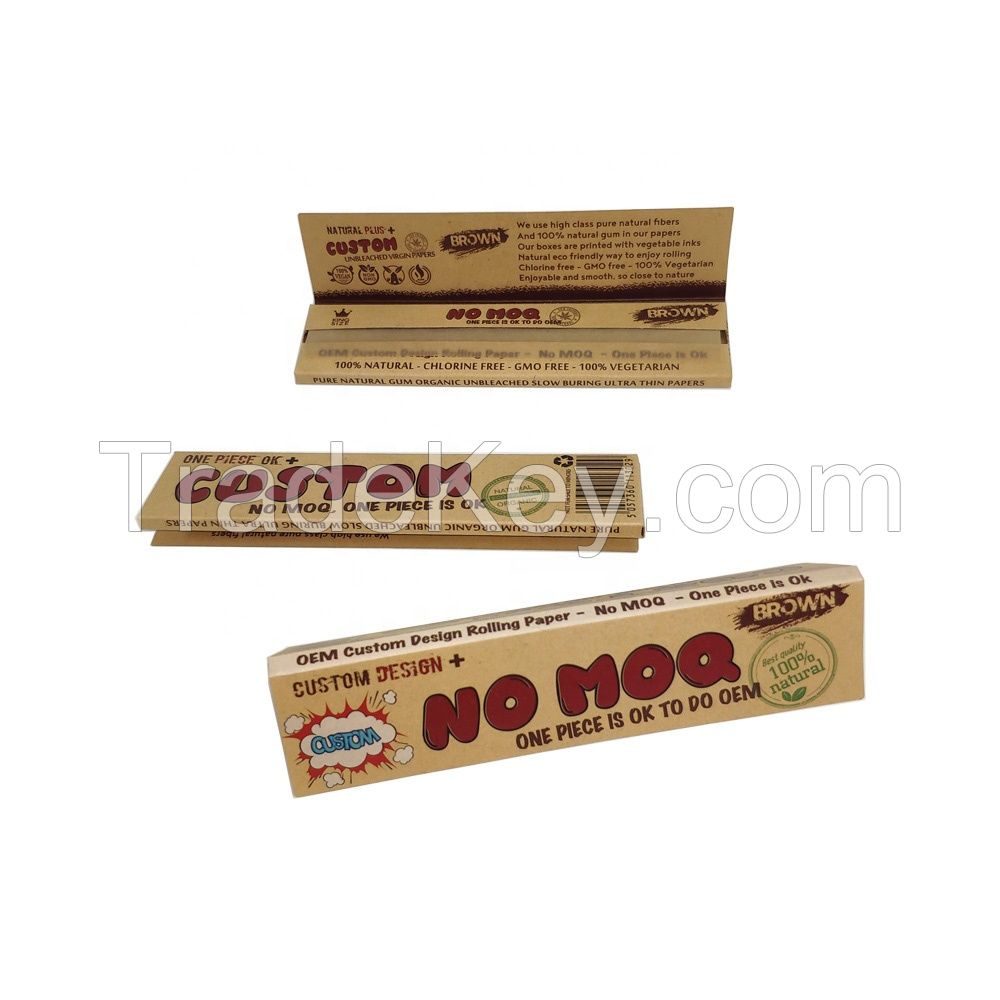 Small MOQ Private branded OEM smoking custom rolling paper for tobacco