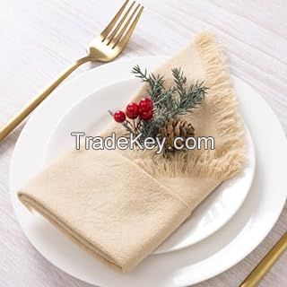 [24 Pack, White] Cloth Napkins 17x17 Inches, 100% Polyester Dinner Napkins with Hemmed Edges, 
