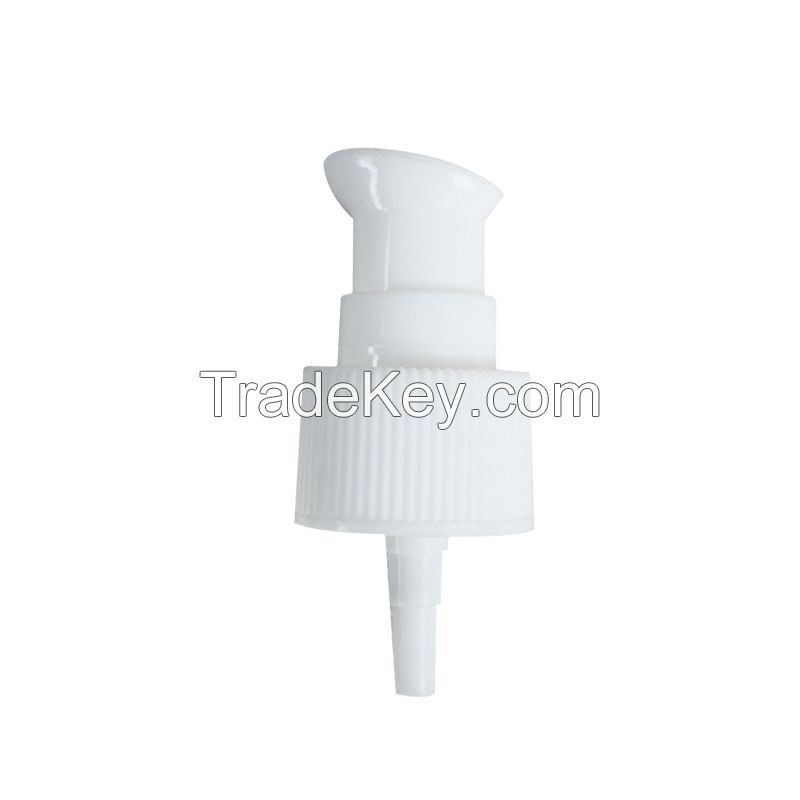 24/410 Treatment Cosmetic Plastic Cream Pump with Round Full Cap
