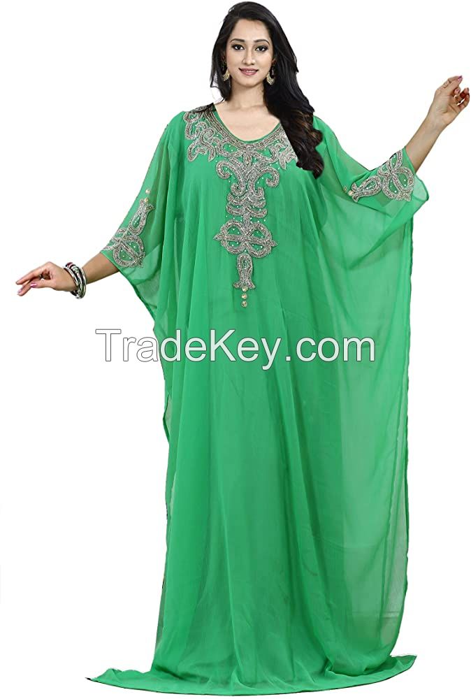 Women Kaftan Farasha Caftan Kimono Long Maxi Dress Summer Cover up Free Size