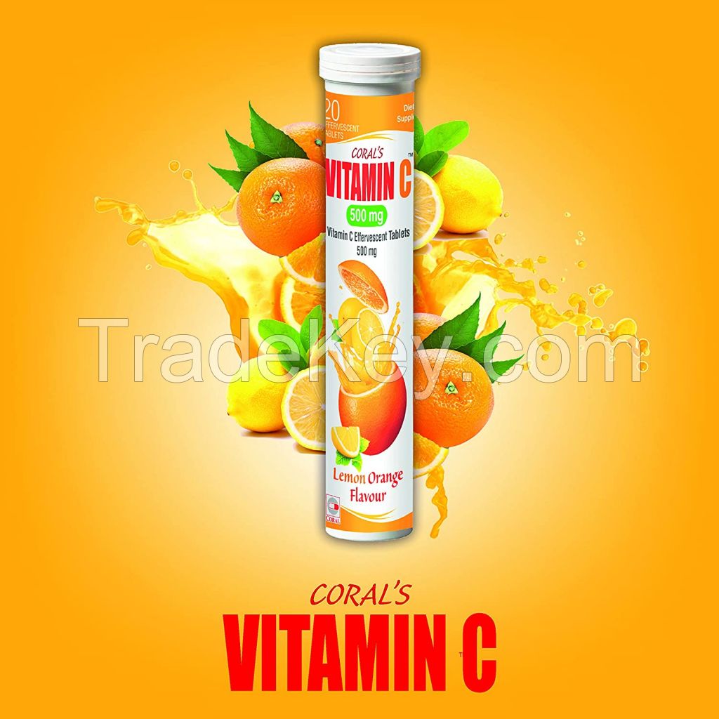 Buy Coral's Vitamin C 500mg Effervescent, 20 Tablets Online