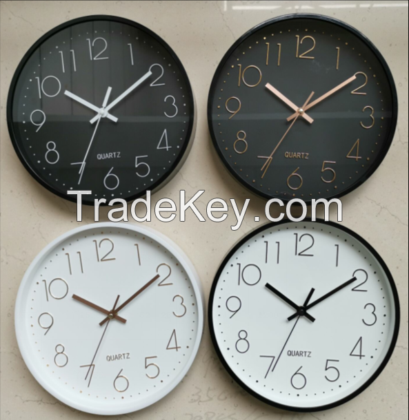 Factory directly wholesale cheap corporation promotion gift plastic clock round home decoration clock