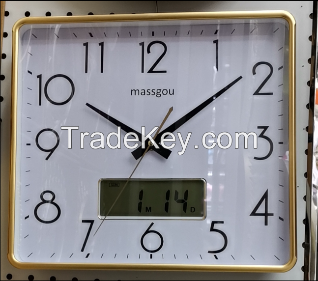 Square Digital Wall Clock With Calendar Decoration Wall Clock