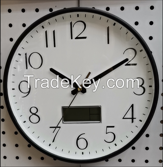 Digital Round Wall Clock With Calendar Living Room Wall Clock
