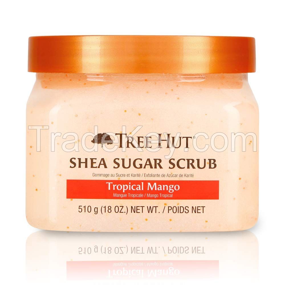 Tree Hut Shea Sugar Scrub Tropical Mango, 18oz, Ultra Hydrating and Exfoliating Scrub for Nourishing Essential Body Care