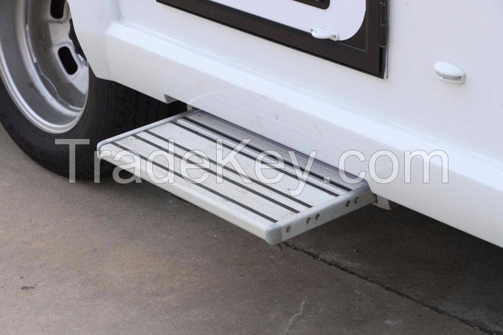 RV entry step with cold-white led light