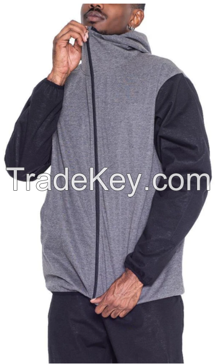 MUMUSK MEN SAUNA SUIT FULL ZIP HOODIE JACKET GRAY