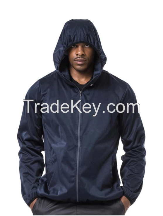 MUMUSK MEN HOTMELT COATED HOODIE SAUNA JACKET NAVY