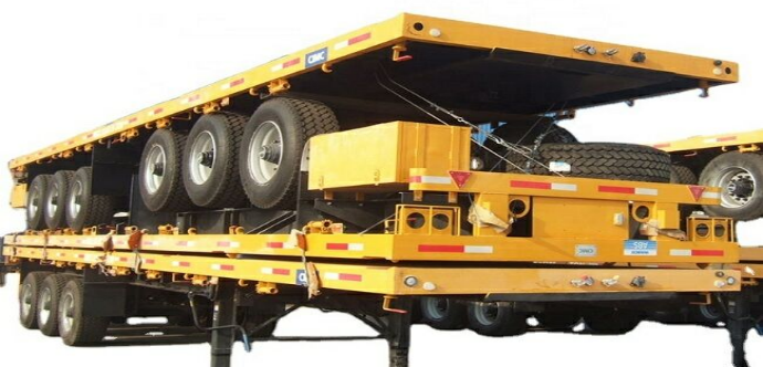 Transport Flat Bed Trailer 4 Axle Flatbed Semi Trailer Max Payload