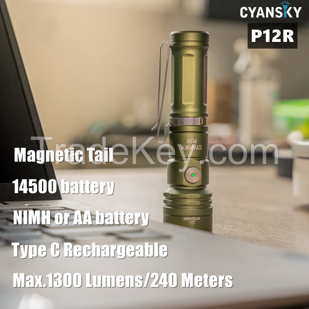 High-quality Multifunctional EDC Flashlight Outdoor Torch CYANSKY P12R