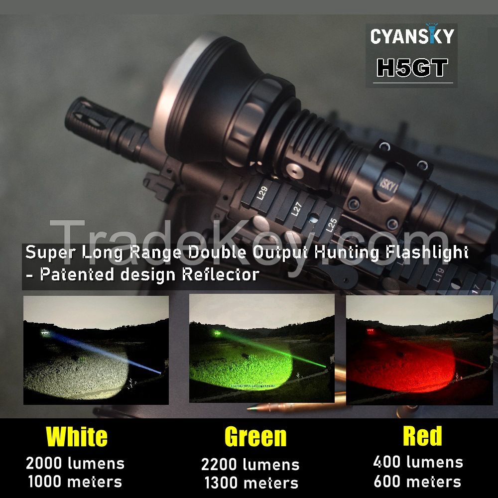 Super Long Range Multicolor Hunting Flashlight 2200 Lumen 1300 Meter