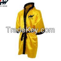 Custom Made Satin Embroidered Boxing Robe With Hood Made