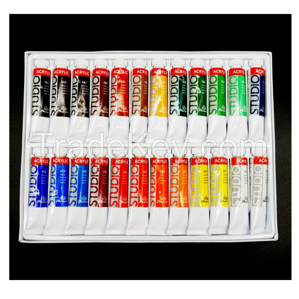 Phoenix peinture acrylique 12ml Acrylic color Paints set 24 Colors Quick Drying Water Soluble acrylic paints