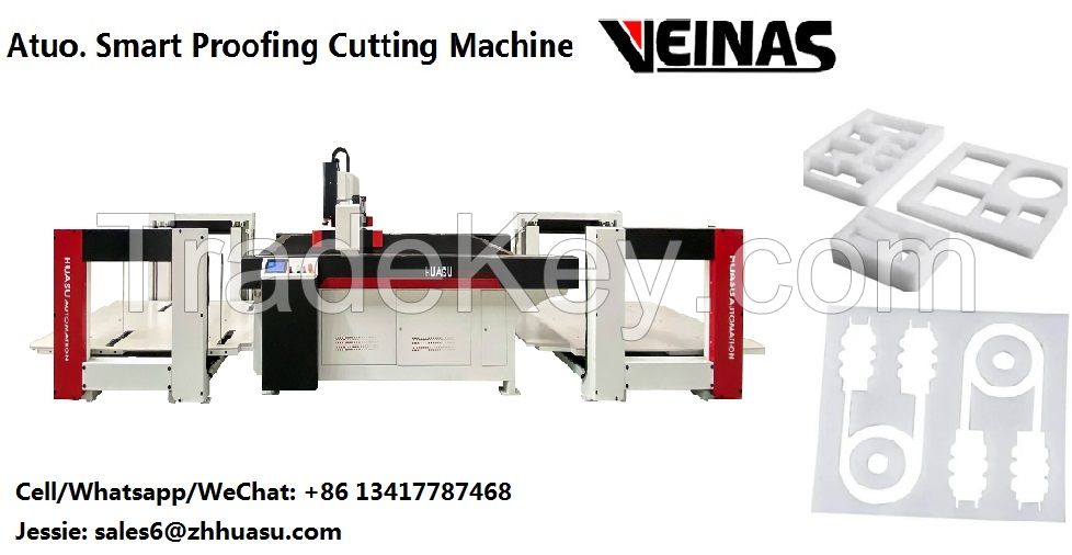 Auto. Smart Proof Cutting Machine, EPE Foam, Leather, EVA, XPE, EPP Cutting Machine, Cutter, Veinas Machinery, Guangdong Huasu