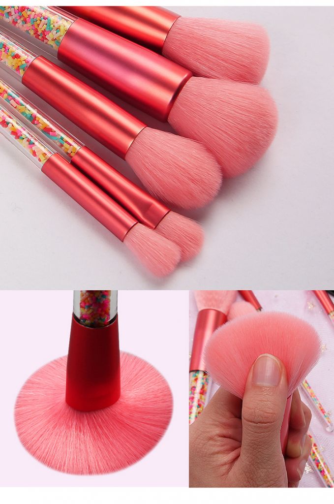 Wholesale Transparent handle Christmas candy makeup brush beauty tool set private label