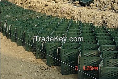 textured surface HDPE Geomallas system for roadbed, retaining wall slope protection