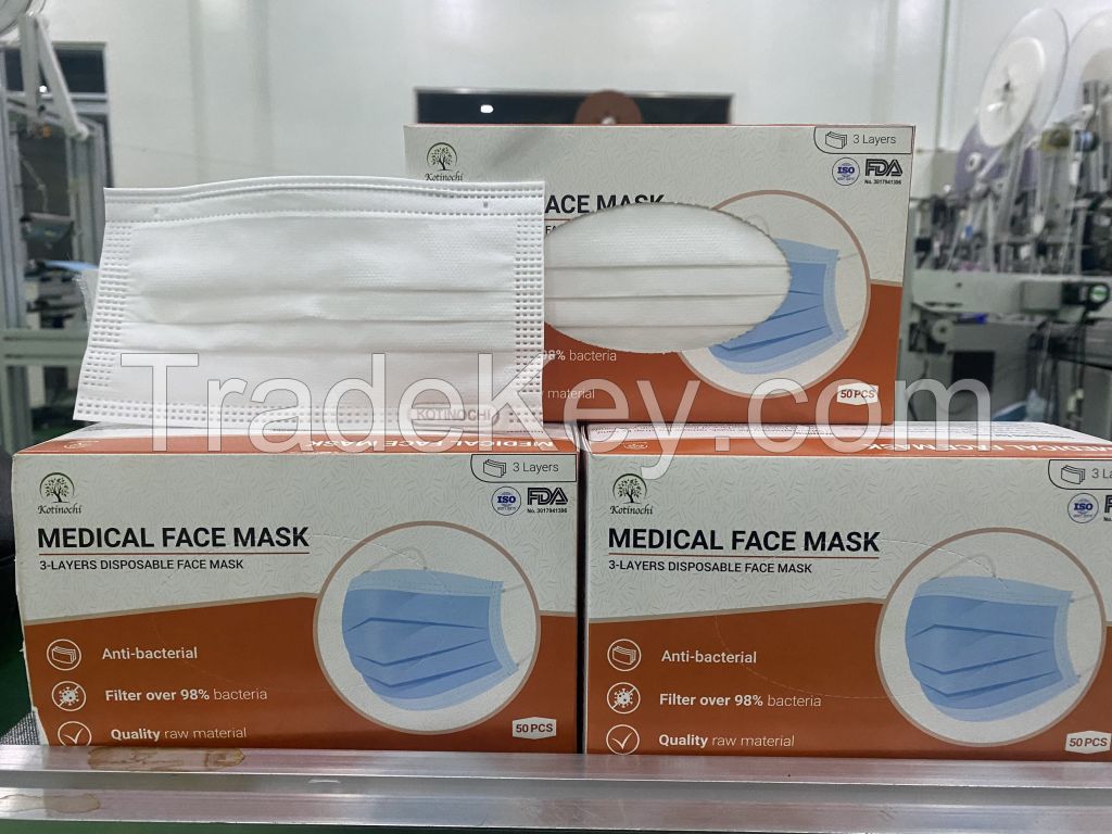 3 Ply Disposable Face-mask Kotinochi Brand Made in Vietnam