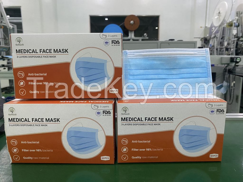 3 Ply Disposable Face-mask Kotinochi Brand Origin in Vietnam