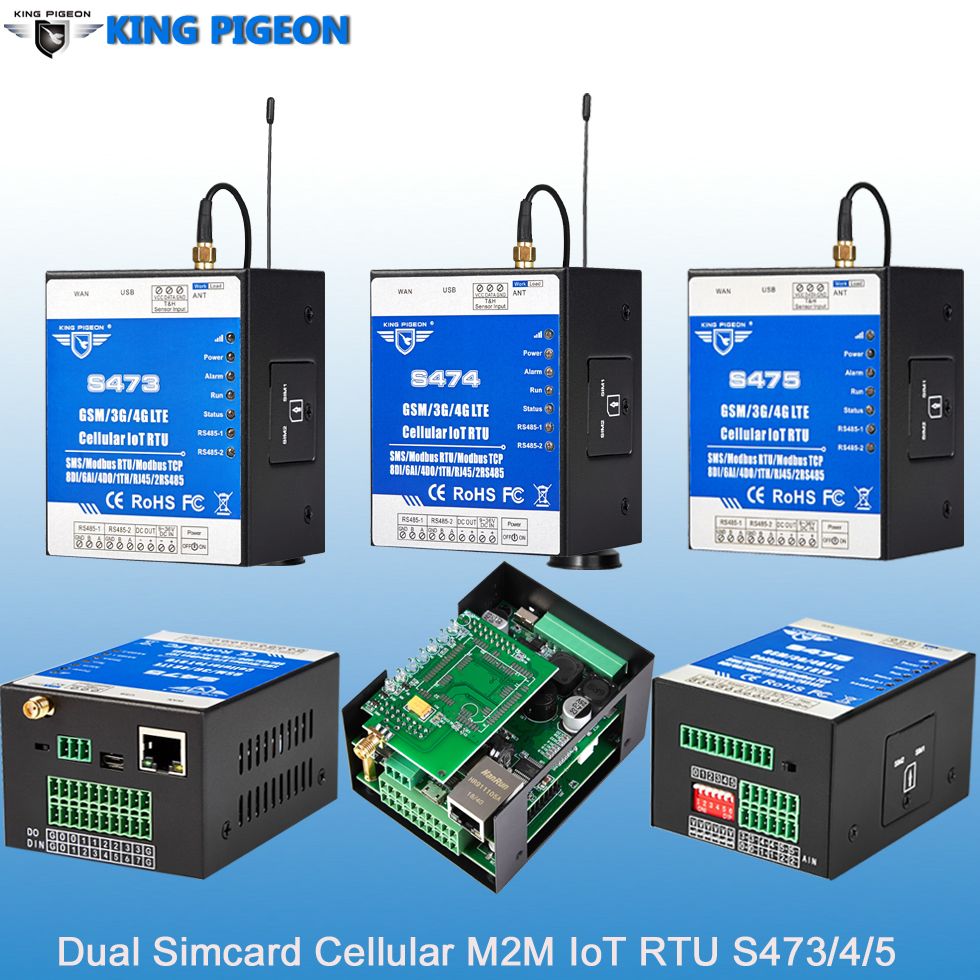 Dual-Sim Cellular RTU IoT Gateway 8DI 4DO 6AI 2RS485 Ethernet