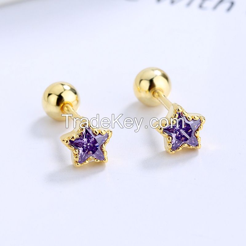 cz star earrings