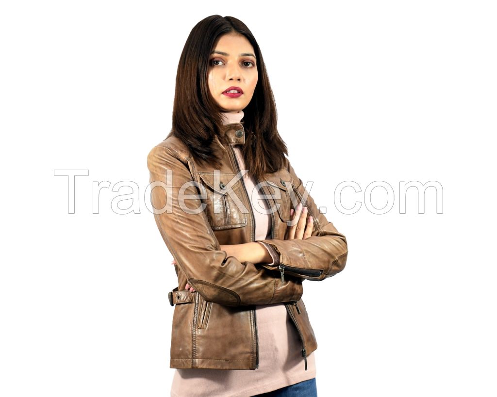 Leather Jacket OEM Service Original Leather Fashion Coat - Jacket. JL-Adriana