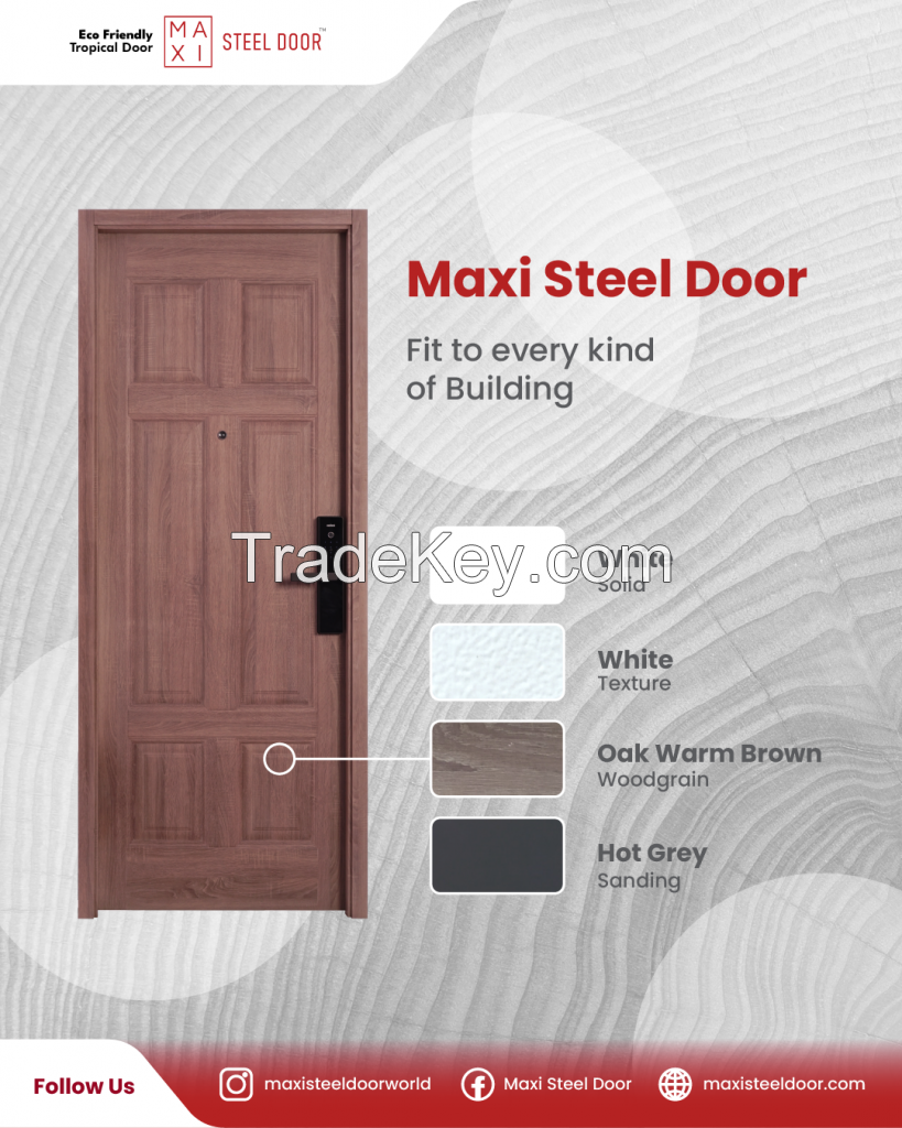 Maxi Steel Door Wood Grain Pattern Steel Door Galvalume Door