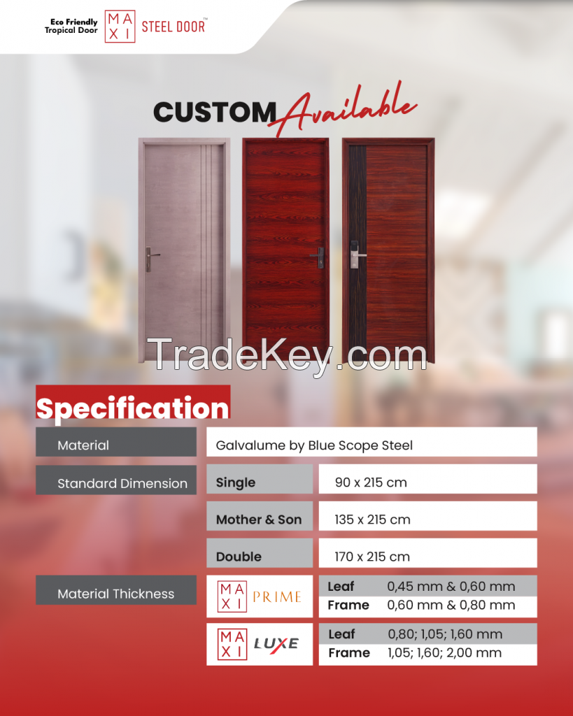 Indonesian Number One Galvalume Steel Door