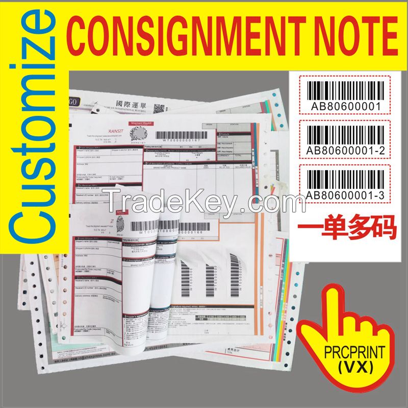 Cheep Price Custom NCR Carbonless Paper Bill Express Air Waybill Forms Printing For Courier