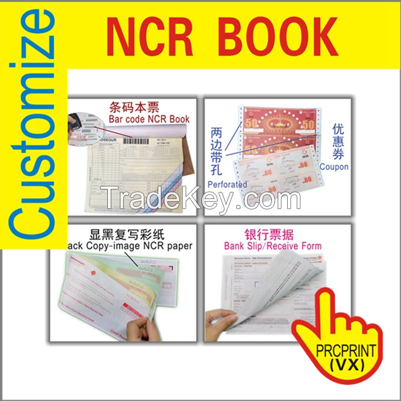 Duplicate NCR Carbonless Paper Invoice Bill Cash Receipt Book Printing with Serial Numbering
