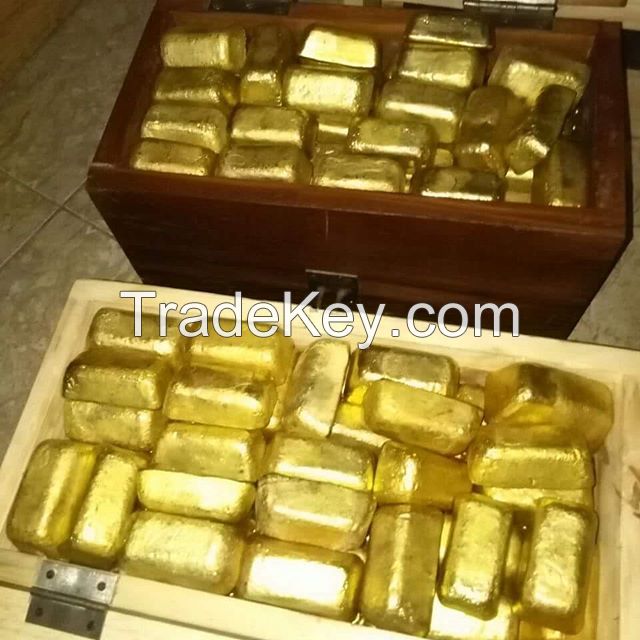 Gold nuggets and Gold bars
